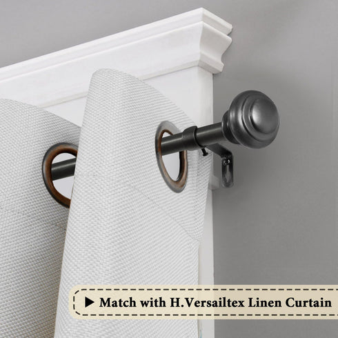 H.VERSAILTEX Window Curtain Rods for Windows 28 to 48 Inches Adjustable Decorative 3/4 Inch Diameter Single Window Curtain Rod Set with Classic Fi...