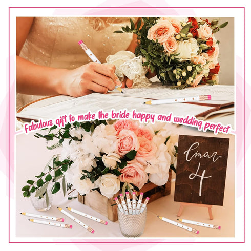 36 Pieces Bridal Shower Pencils Golf Pencils with Erasers Half Pencils Pre Sharpened 4 Inch Wedding Pencils 2 HB Mini Hexagon Pencils for Kids Bab...