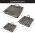 AuldHome Design Rustic Willow Basket Trays, Set of 3 (Square, Gray Washed); Natural Wicker Decorative Farmhouse Trays...