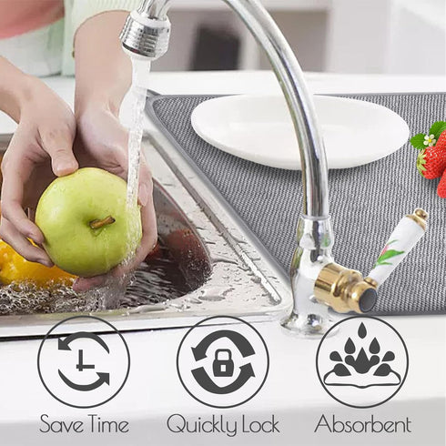 3 Pcs XXL Dish Drying Mats,Absorbent Microfiber Drainer Mat,Large Size Kitchen Counter Pads for Coffee,Rack,Under Sink,Draining Racks,Countertops,...