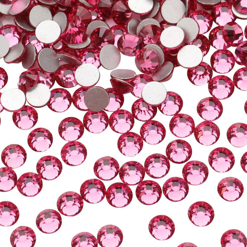 Jollin Glue Fix Crystal Flatback Rhinestones Glass Diamantes Gems for Nail Art Crafts Decorations Clothes Shoes(ss20 1440pcs, Rose)...