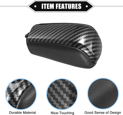 Automatic Gear Shift Knob Compatible for Toyota Land Cruiser Prado 2009-2017, Durable Faux Leather Black Carbon Fiber Pattern Undrilled...