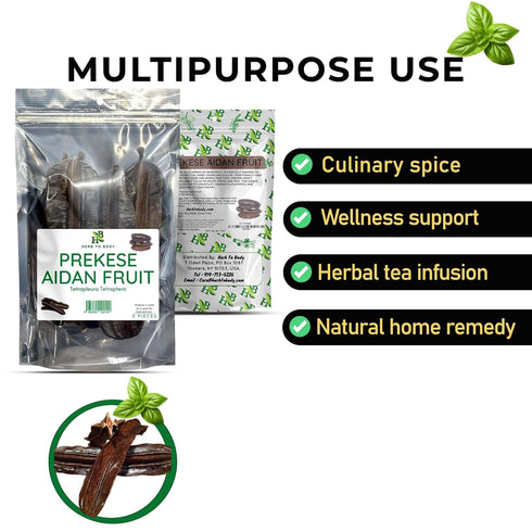 Herb To Body Prekese Aidan Fruit Organic - 5 Whole Pods, Tetrapleura Tetraptera, African Dried Herbs for Herbal Tea and Seasoning, Aidan Fruit fro...