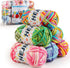 6x50g Rainbow Yarn for Crocheting and Knitting; 6x66M Rainbow Yarn with Easy-to-See Stitches; Worsted-Weight Medium #4; Yarn for Beginners Crochet...