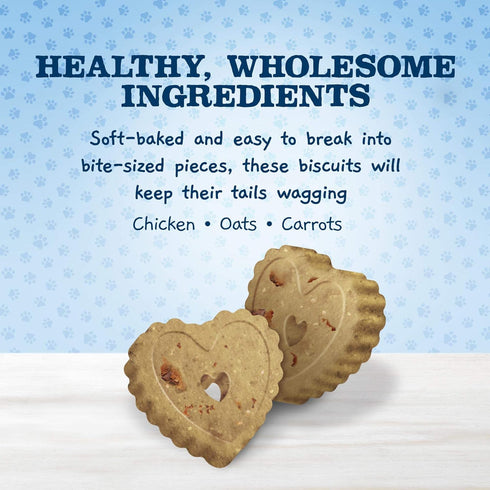 Blue Buffalo Baby BLUE Soft Biscuits with DHA, Natural Dog Treats for Puppies, Great for Training, with Chicken & Carrots, 8-oz. Bag...