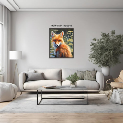 Posterizer 1 pcs- Oil painting style print of a red fox-Art for Animal Lovers-Floral Botanical Art- Gift for Men Women Entrepreneur Teens-Decor fo...
