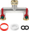 welltop Brass Garden Hose Splitter, 3/4" 2 Way Heavy Duty Faucet Diverter with 2 Extension Handles, Outdoor Water Spigot Splitter Faucet Bib Tap A...