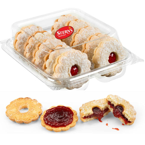 Linzer Tart Cookies | 10 Individually Wrapped Shortbread Cookies | Fresh & Delicious Italian Cookies | Linzer Tortes | Jelly Filled Cookies | Gour...