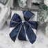 AIMUDI Navy Christmas Velvet Ribbon Wired 2.5 Inch Navy Blue Wired Ribbon for Wreaths Blue and Silver Ribbon for Christmas Tree, Gift Wrapping, Ga...