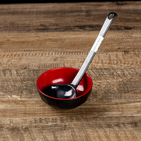 ASIAN HOME Black Melamine Japanese Long Handle Spoons for Ramen, Soup, Hot Pot Eating, Mixing, Stirring 8.25 Inches (2 Spoons)...