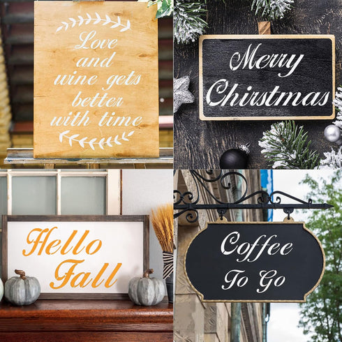 4 Inch Letter Symbol Stencils for Painting on Wood, 65 Pcs Alphabet Drawing Templates with Calligraphy Large Font and Cursive Letters Numbers Sign...