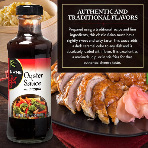 KA-ME Oyster Sauce 7.0 oz, Authentic Asian Ingredients and Flavors, Certified , No Preservatives/MSG, For Marinade, Dipping & Cooking BBQ, Meats, ...