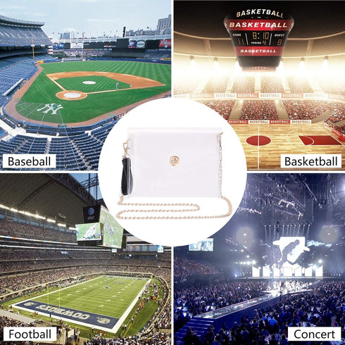 Transparent Clutch Clear Purse Crossbody Shoulder Bags Stadium Approved Bags...