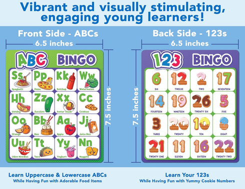 Party Hearty Alphabet and Number, ABC and 123 Bingo Board Game for Kindergarten and Preschool Kids Learn to Read Fun 2 versions for Ages 4 and Up ...