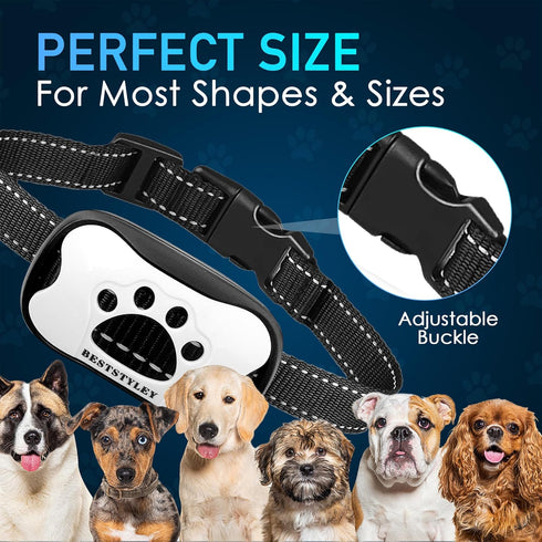 Collar Anti bark for Dog Color White, Collar Training Collar for Dogs no Shock, Vibrating Dog Training Collar no Shock for Big and Small Dogs....