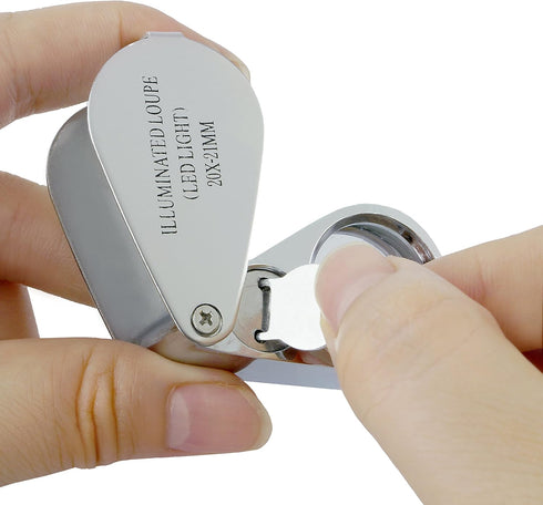 Loupe-LED Illuminated Jewelers Eye Loupe 20x, 21mm with Kare and Kind Retail Package(20x21mm)...