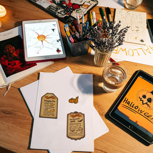 CRASPIRE Gingerbread Man Label Clear Rubber Stamps Christmas Bat Pumpkin Recipes Reusable Silicone Transparent Seals for Holiday Xmas Cards Making...