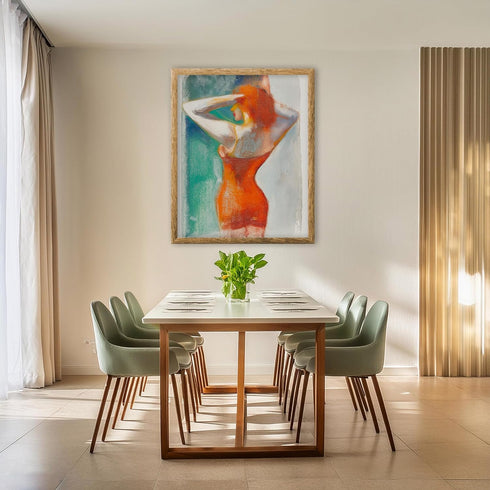 Posterizer 1 pcs-minimalist red head woman painting style art-Collectibles & Fine Art Gift for Men Women Entrepreneur Teens Decor for Home & Offi...