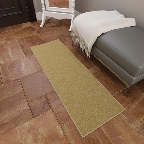 Sweet Home Stores Washable Non-Slip Solid Design Rubberback Runner Rug for Kitchen, Hallways, Bathroom, Entrance, Bedroom, 20" x 59", Beige...