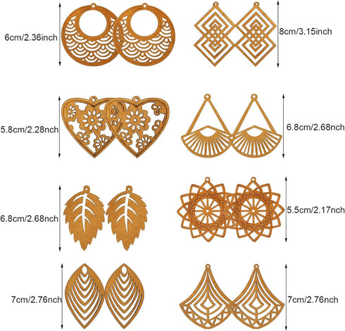 222 Pieces African Wooden Dangle Earring Making Kit, includes 48 Pieces Wooden DIY Earring Pendants 100 Pieces Jump Rings 50 Pieces Earring Hooks ...