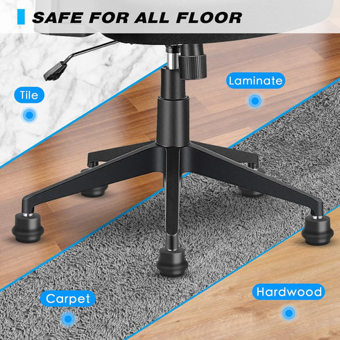Bell Glides Replacement Office Chair or Stool Swivel Caster Wheels to Fixed Stationary Castors, Office Chair Wheels for Carpet - with Separate Sel...