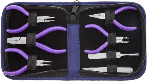 The Beadsmith 7-Piece Jewelry Pliers Set with Case, Mini...