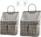2pcs Wall Hanging Storage Bag,Wall Hanging Organizer Bags with Pockets, Wall Organizer Storage for Dormitory Bathroom Bedroom Kitchen(Grey Grid)...