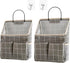 2pcs Wall Hanging Storage Bag,Wall Hanging Organizer Bags with Pockets, Wall Organizer Storage for Dormitory Bathroom Bedroom Kitchen(Grey Grid)...