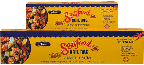 Seafood Boil Bags Large (pack of 5) Ideal Boil Bag for fish, crab, shrimp, crawfish and veggies - cooking and storage bag...