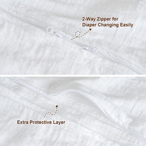 PHF 100% Muslin Cotton Baby Sleep Sacks, 0-6 Months Sleep Sack with 2-Way Zipper, 2 Pack Cooling Unisex 0.5 TOG Breathable Small Size Sleeveless B...