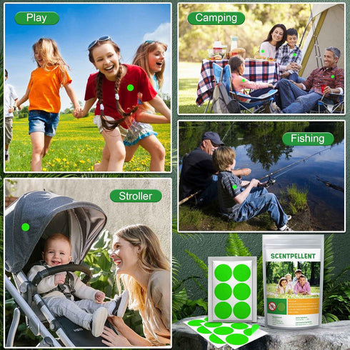 Scentpellent 150 Pack Mosquito Stickers for Kids and Adults, Deet Free Natural Citronella Mosquito Patches for Indoor Outdoor Traveling Camping Hi...