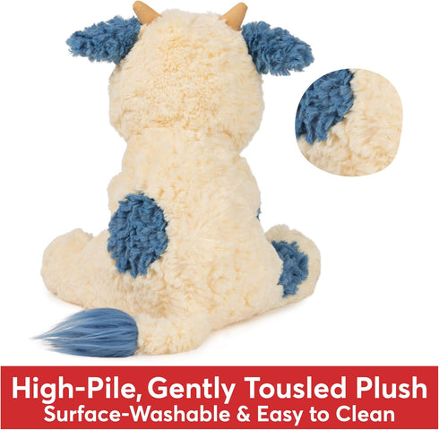 GUND Cozys Collection Cow, Stuffed Animal for Ages 1 and Up, Spring Decor Plush Toy, Cream/Blue, 10”...