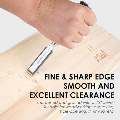 Olympia Tools Long Pattern Wood Chisels, Set of 4 (30-184)...