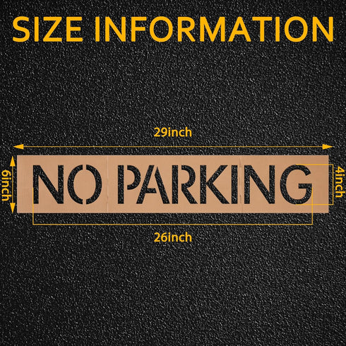 Qilery 2 Pcs Reserved Reusable Pavement Letter Stencil No Parking 4 x 26'' Parking Lot Stencil Recycled Cardboard Floor Stencil Pavement Marking S...