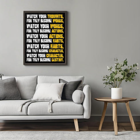 Posterizer 1 pcs-your actions become your habits-powerful quote-Workplace & Office Art-Motivational & Inspirational Art-decor for office wall- UNF...