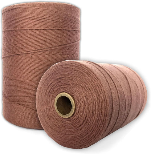 100% Cotton Loom Warp Thread (Brown), 8/4 Warp Yarn (800 Yards), Perfect for Weaving: Carpet, Tapestry, Rug, Blanket or Pattern - Warping Thread f...