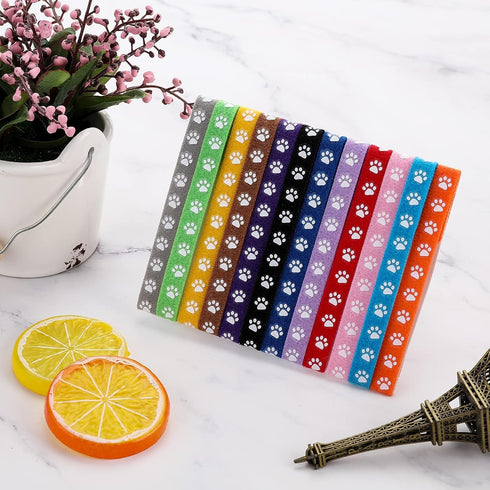 Newborn Puppy Collars, 12 Pcs Whelping Collars for Newborn Puppies Collars for Litter, Adjustable Super Soft Nylon Newborn Dog Identification Band...