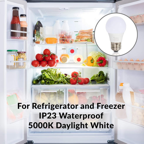 Simba Lighting LED A15 Refrigerator Light Bulbs (2-Pack) 5W 40W Replacement Waterproof Small for Appliances, Freezers, 120V, E26 Standard Medium B...