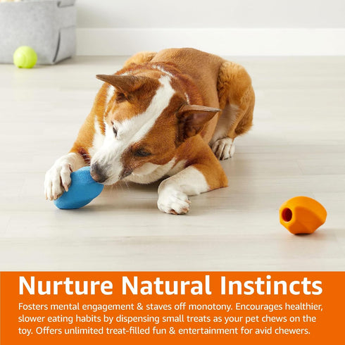 Amazon Basics Dog Treat Dispensing Enrichment Chew Toy, 2-Pack, Large, Multi color...