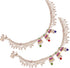 Touchstone Indian Bollywood Handcrafted Pretty Stylish Colorful Designer Jewelry Payal Paazeb Anklets in Silver Tone for Women....