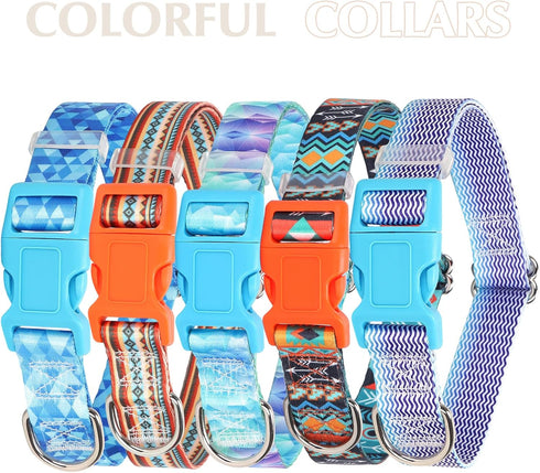 Orange Dog Collar for Large Dogs, Cute boy Girl Dog Collar with Tribal Ethnic Aztec Patterns,Adjustable Comfy Soft Dog Collar Pet Cat Collar for X...