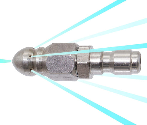 (2 Sets) Pressure Washer Sewer Jetter Nozzle with Stainless Steel, Mini Compact Durable Sewer Jet Nozzle,Pressure Drain Jetter Hose Nozzle,1/4'' Q...
