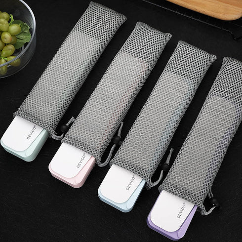 DEVICO Travel Utensils With Case, 18/8 Stainless Steel Camping Utensils, Reusable Portable Silverware Cutlery Set For Lunch Box, Include Fork Spoo...