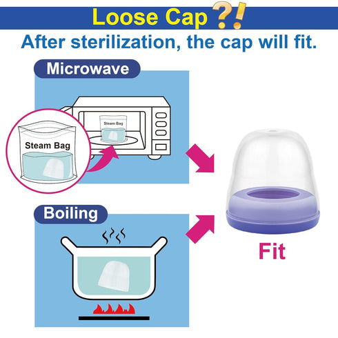 Maymom Dome Caps for Lansino Wide-Mouth Collar Ring, Spectra Wide-Mouth Collar Ring, Pigeon Wide-Mouth Collar Ring. Replace Lansino Bottle Cap, Co...