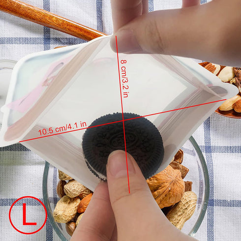Enkrio 20 Pieces Reusable Mason Jar Zipper Bags, Refrigerator Organizer Stand-up Airtight Seal Saver Bags for Seeds Candy Biscuits Spices (20Large...