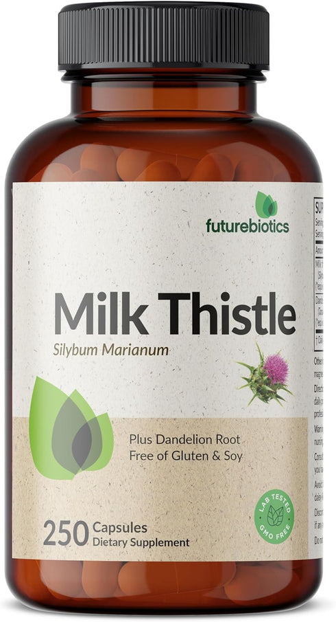 Futurebiotics Milk Thistle Silymarin Marianum & Dandelion Root Liver Health Support, Antioxidant Support, Detox, 250 Capsules...