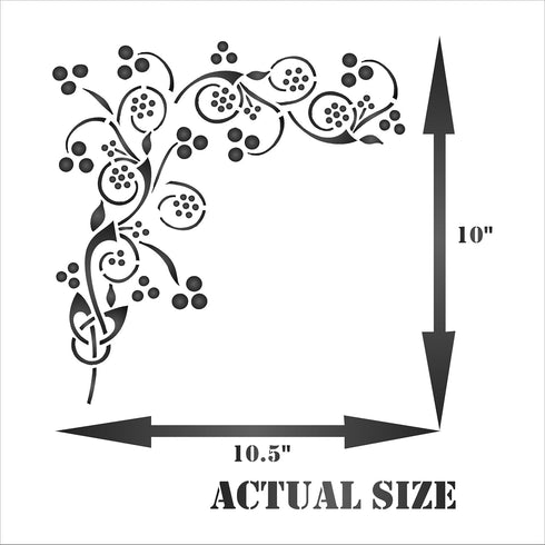 Celtic Corner Stencil, 10.5 x 10 inch - Classic Celtic Knot Corner Stencils for Painting Template...