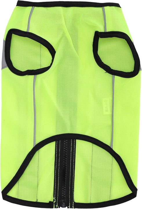 Pet Night Safety Clothing Glowing Jacket, Reflective Glowing Dog Vest Adjustable Soft Padded Vest Zipper Suit for Small, Medium, Large Dogs (L-Flu...