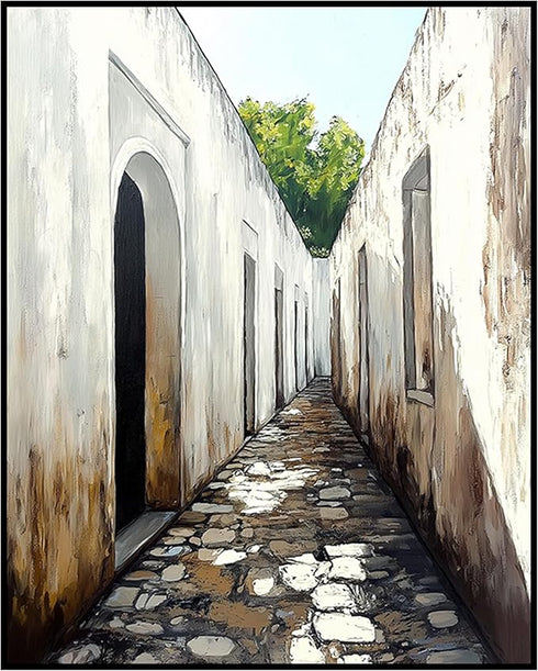 Posterizer 1 pcs-quiet Mediterranean or North African village alleyway 5-Photography Art Gift for Men Women Entrepreneur Teens Decor for Home & O...