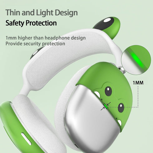 Cute Protective Case Cover for Airpods Max Headphones Silicone Cover Case, Anti-Scratch Earphone Case/Top Beam Protective Case for AirPods Max (Gr...